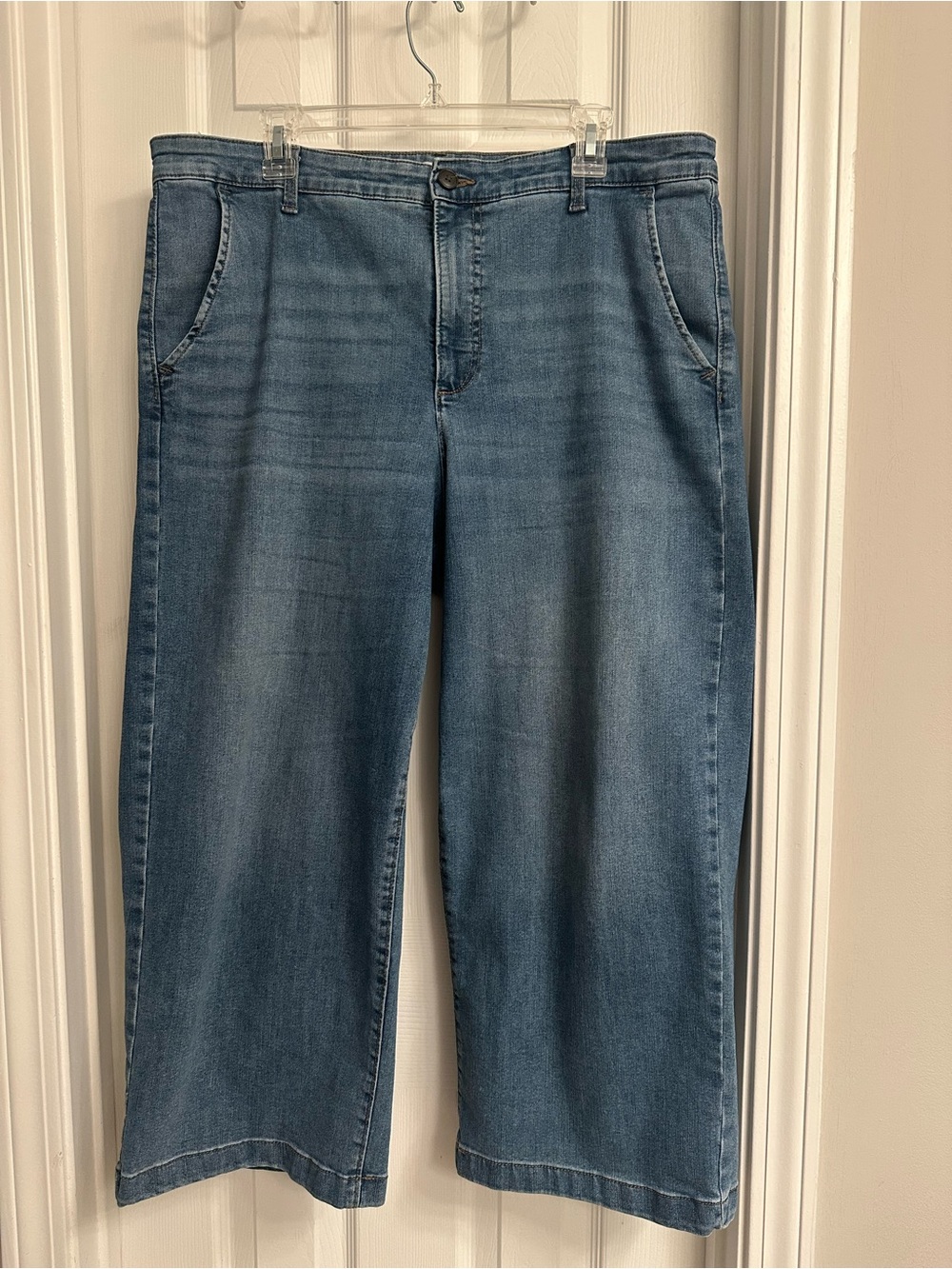 Ella Moss Wide-Leg Cropped Jeans in Medium Blue